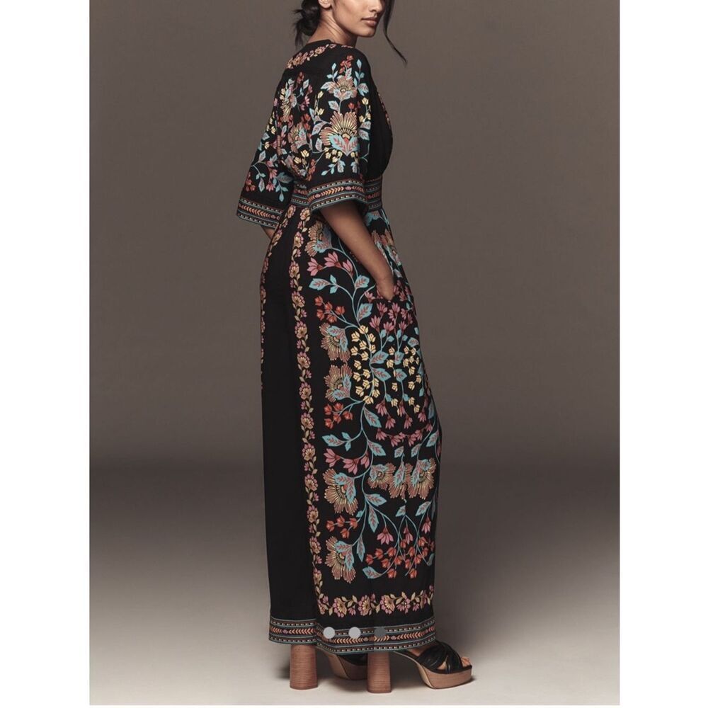 FARM Rio Black Floral-Embroidered Jumpsuit - Picture 3 of 6